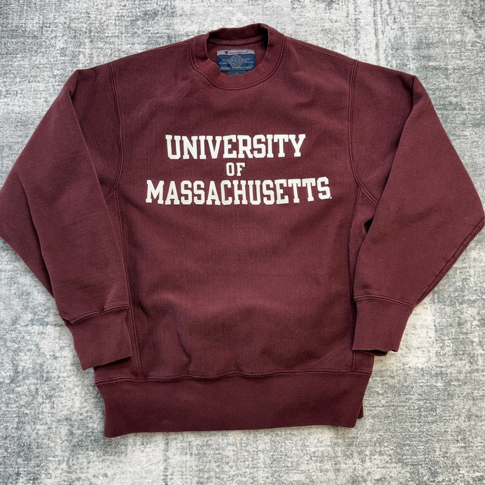Y2K University Massachusetts UMASS‎ Champion Reverse Weave Sweatshirt Mens Small